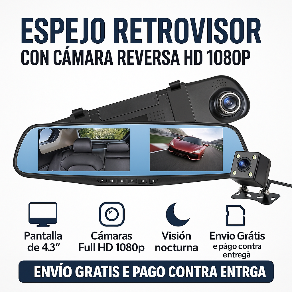 ESPEJO RETROVISOR INTELIGENTE DOBLE CÁMARA