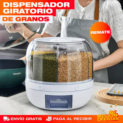 DISPENSADOR GIRATORIO DE ARROZ Y GRANOS 360º