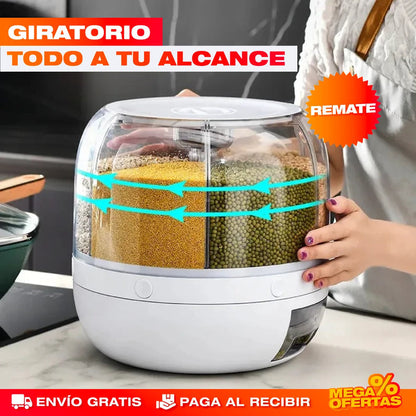 DISPENSADOR GIRATORIO DE ARROZ Y GRANOS 360º